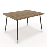 Étkezőasztal - Manu fekete és arany lábbal - Világos rauna szil, méret: 120x90