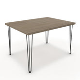 Étkezőasztal - Linga fekete lábbal - Szürke Vicenza tölgy, méret: 120x90