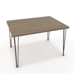 Étkezőasztal - Linga fekete lábbal - Szürke Vicenza tölgy, méret: 120x90