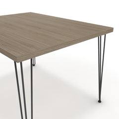 Étkezőasztal - Linga fekete lábbal - Szürke Vicenza tölgy, méret: 120x90