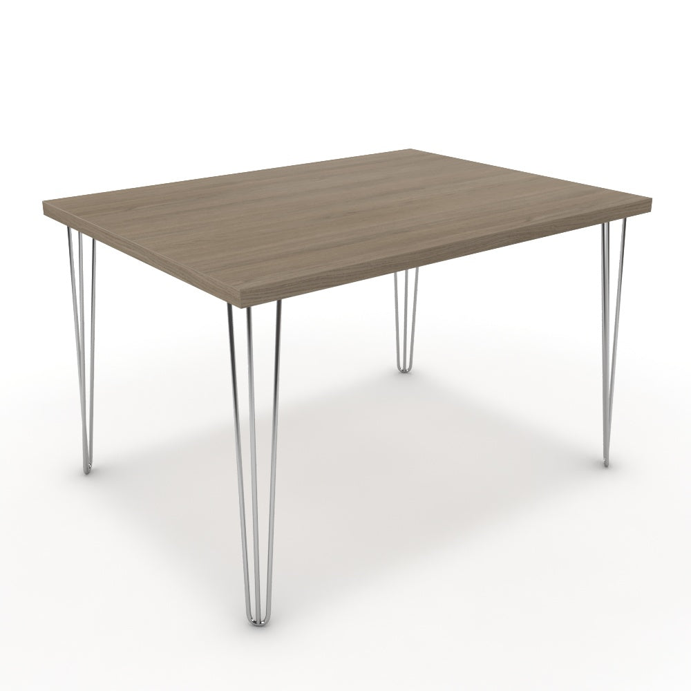 Étkezőasztal - Linga króm lábbal - Szürke Vicenza tölgy, méret: 120x90