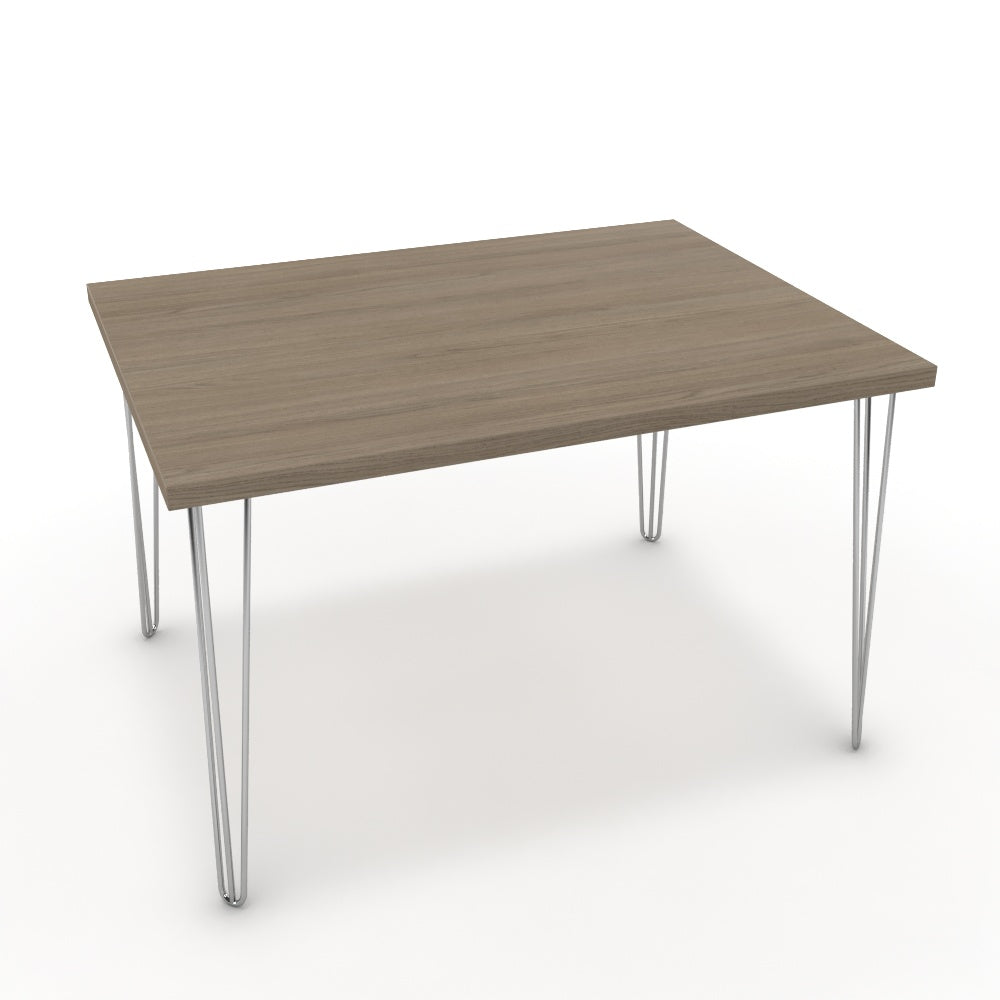 Étkezőasztal - Linga króm lábbal - Szürke Vicenza tölgy, méret: 120x90