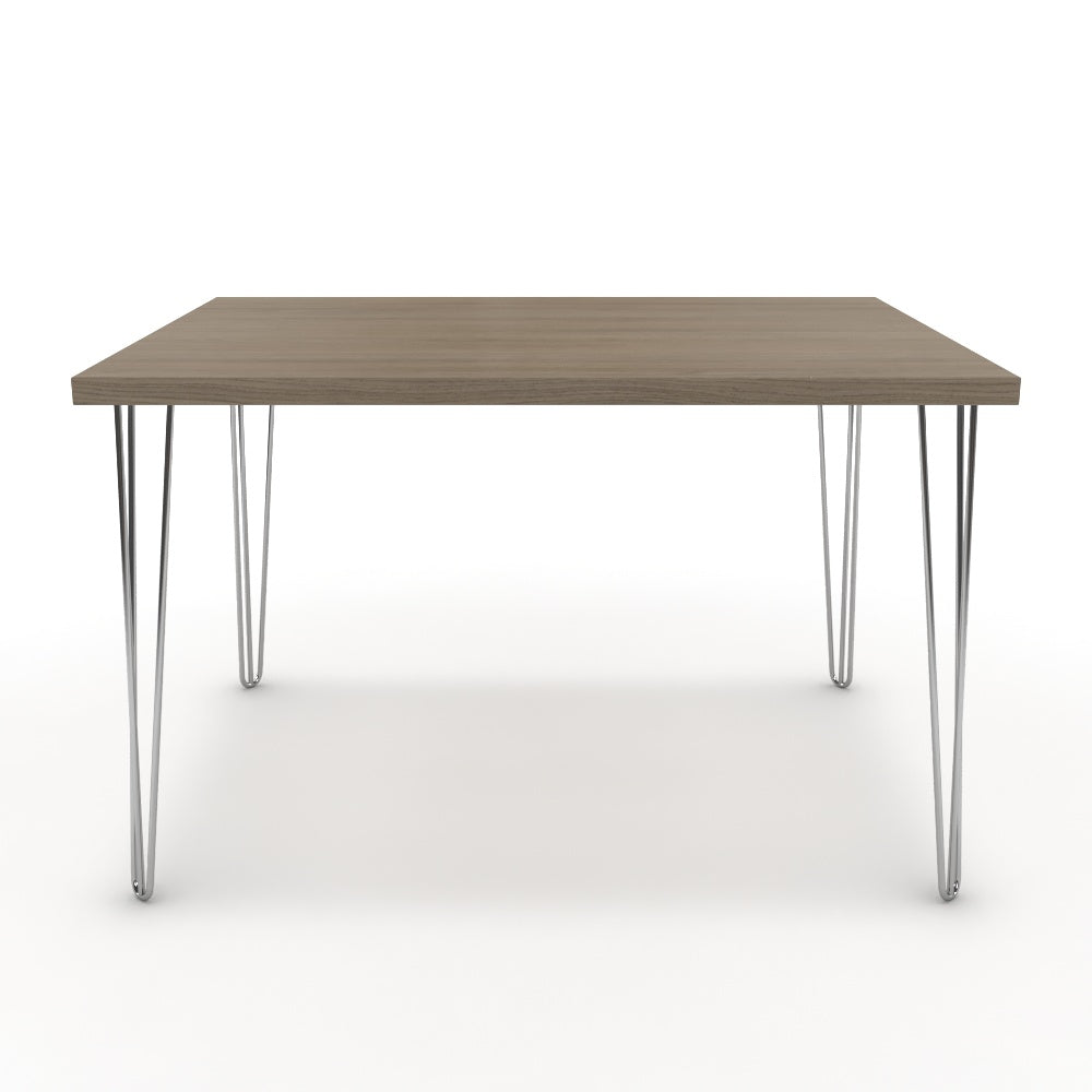 Étkezőasztal - Linga króm lábbal - Szürke Vicenza tölgy, méret: 120x90