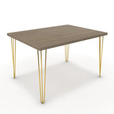 Étkezőasztal - Linga arany lábbal - Szürke Vicenza tölgy, méret: 120x90