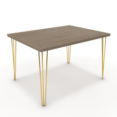 Étkezőasztal - Linga arany lábbal - Szürke Vicenza tölgy, méret: 120x90