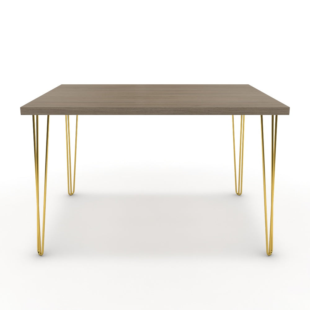 Étkezőasztal - Linga arany lábbal - Szürke Vicenza tölgy, méret: 120x90