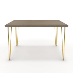 Étkezőasztal - Linga arany lábbal - Szürke Vicenza tölgy, méret: 120x90
