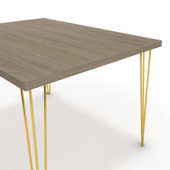 Étkezőasztal - Linga arany lábbal - Szürke Vicenza tölgy, méret: 120x90