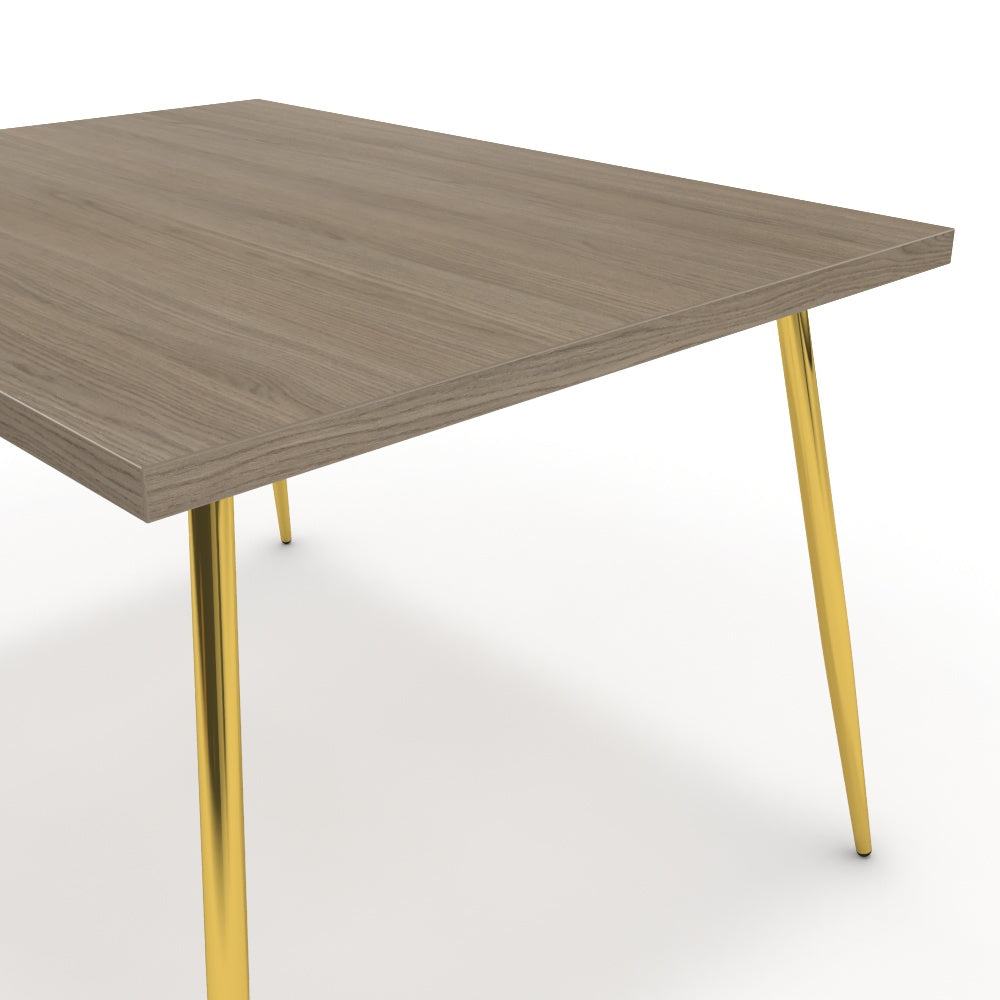 Étkezőasztal - Manu arany lábbal - Szürke Vicenza tölgy, méret: 120x90