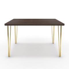 Étkezőasztal - Linga arany lábbal - Sötét rauna szil, méret: 120x90
