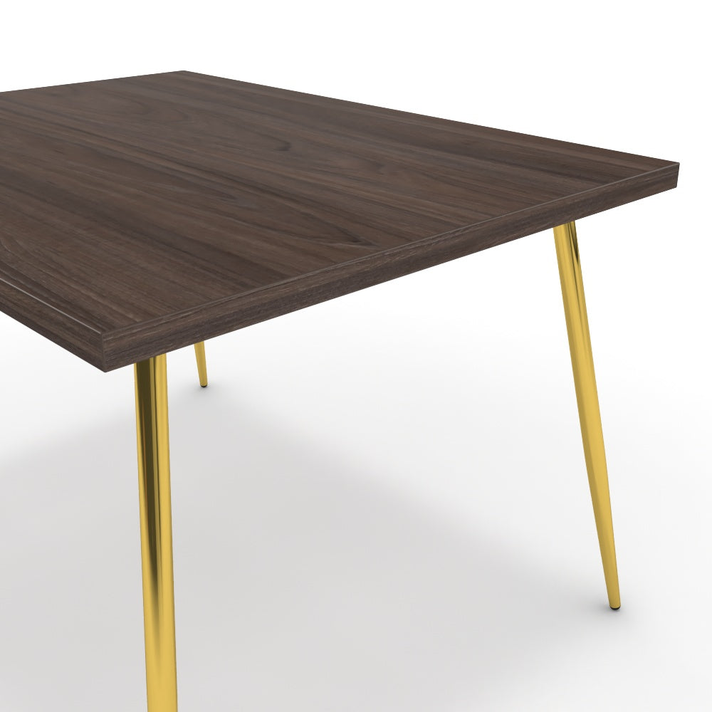 Étkezőasztal - Manu arany lábbal - Sötét rauna szil, méret: 120x90