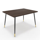 Étkezőasztal - Manu fekete és arany lábbal - Sötét rauna szil, méret: 120x90