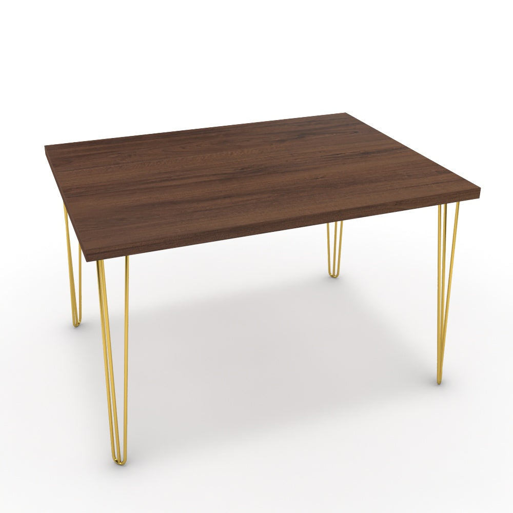 Étkezőasztal - Linga arany lábbal - Mogyoró, méret: 120x90