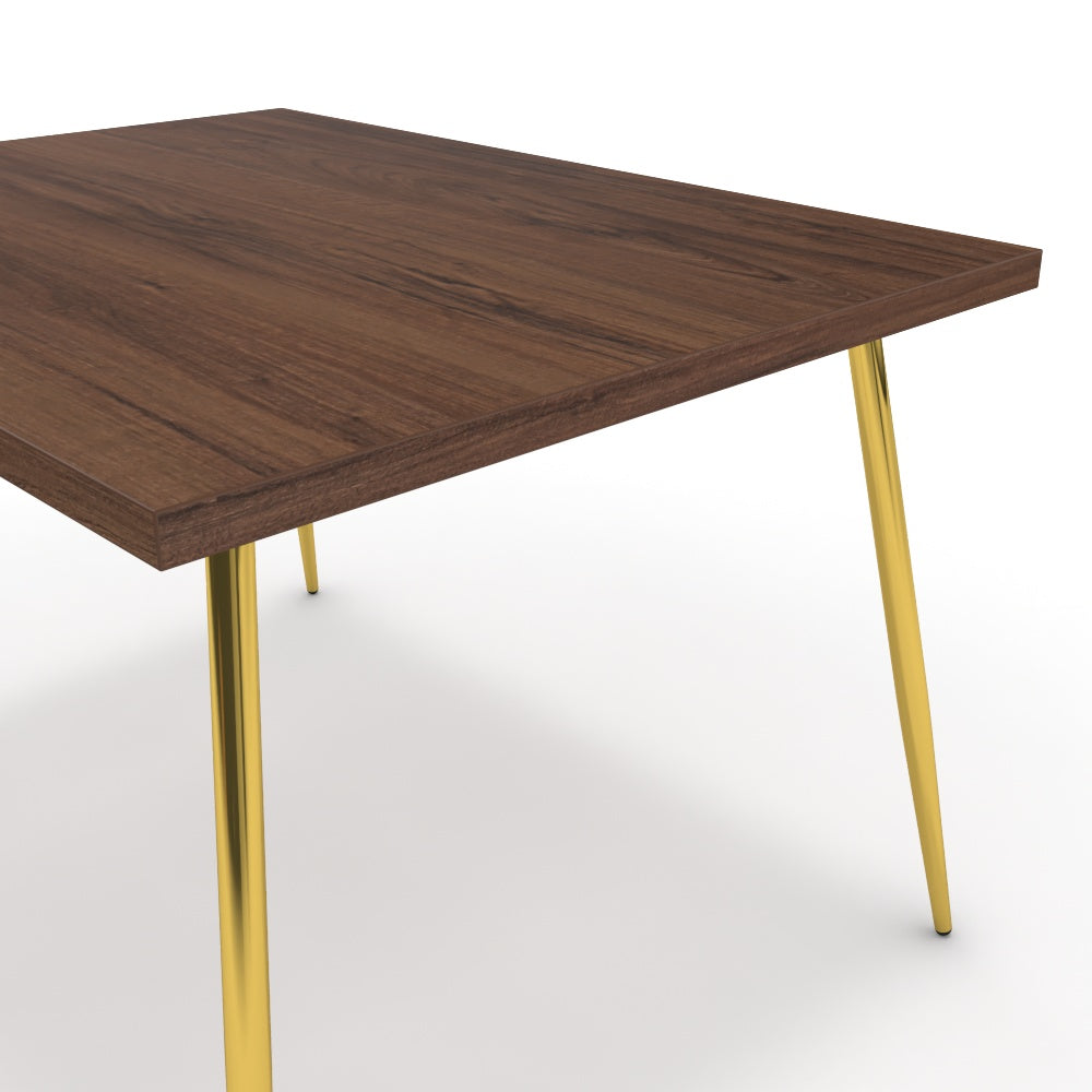 Étkezőasztal - Manu arany lábbal - Mogyoró, méret: 120x90