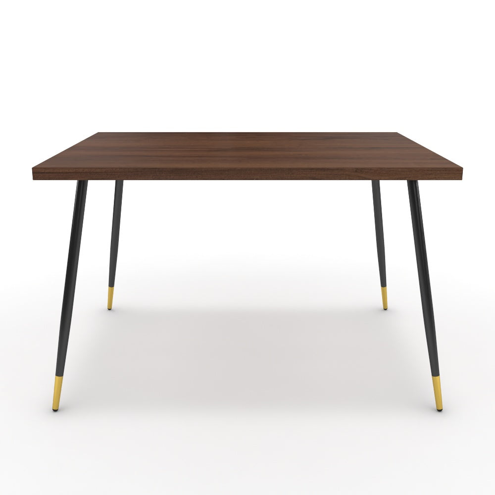 Étkezőasztal - Manu fekete és arany lábbal - Mogyoró, méret: 120x90