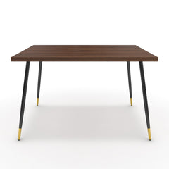 Étkezőasztal - Manu fekete és arany lábbal - Mogyoró, méret: 120x90