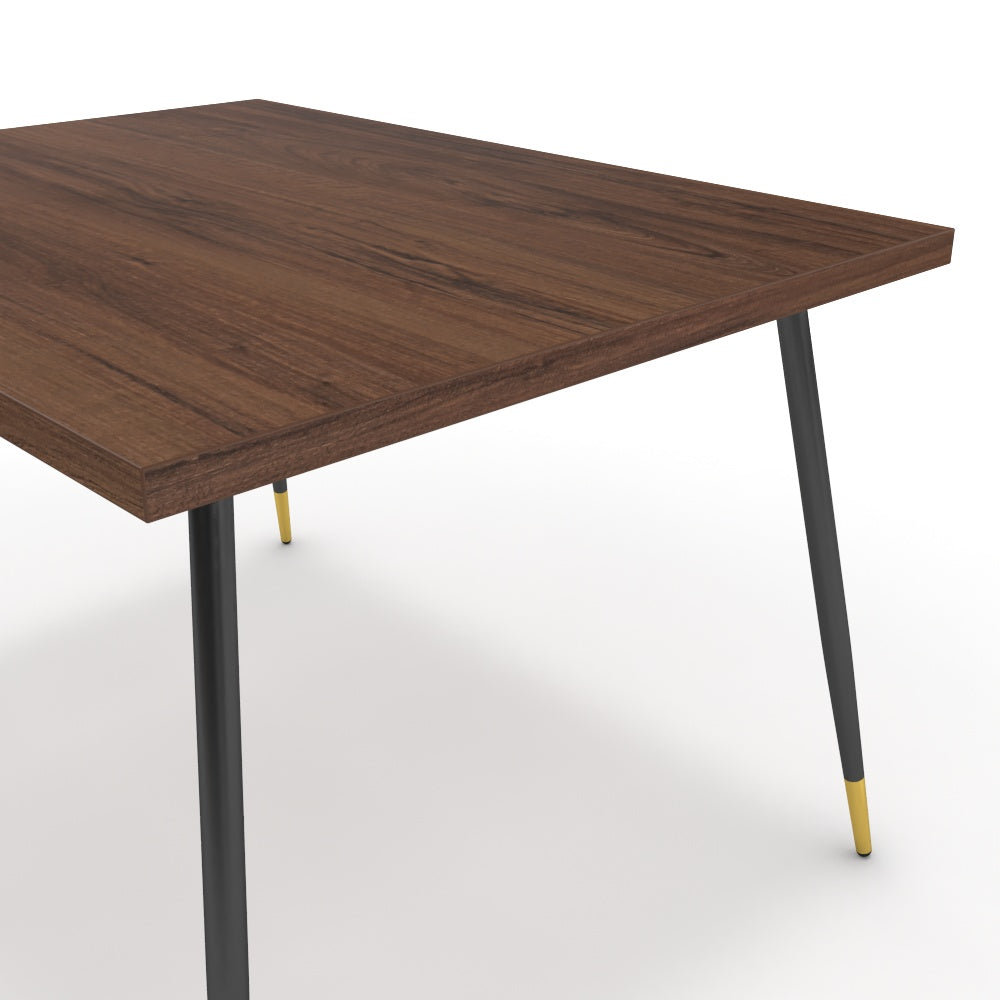 Étkezőasztal - Manu fekete és arany lábbal - Mogyoró, méret: 120x90