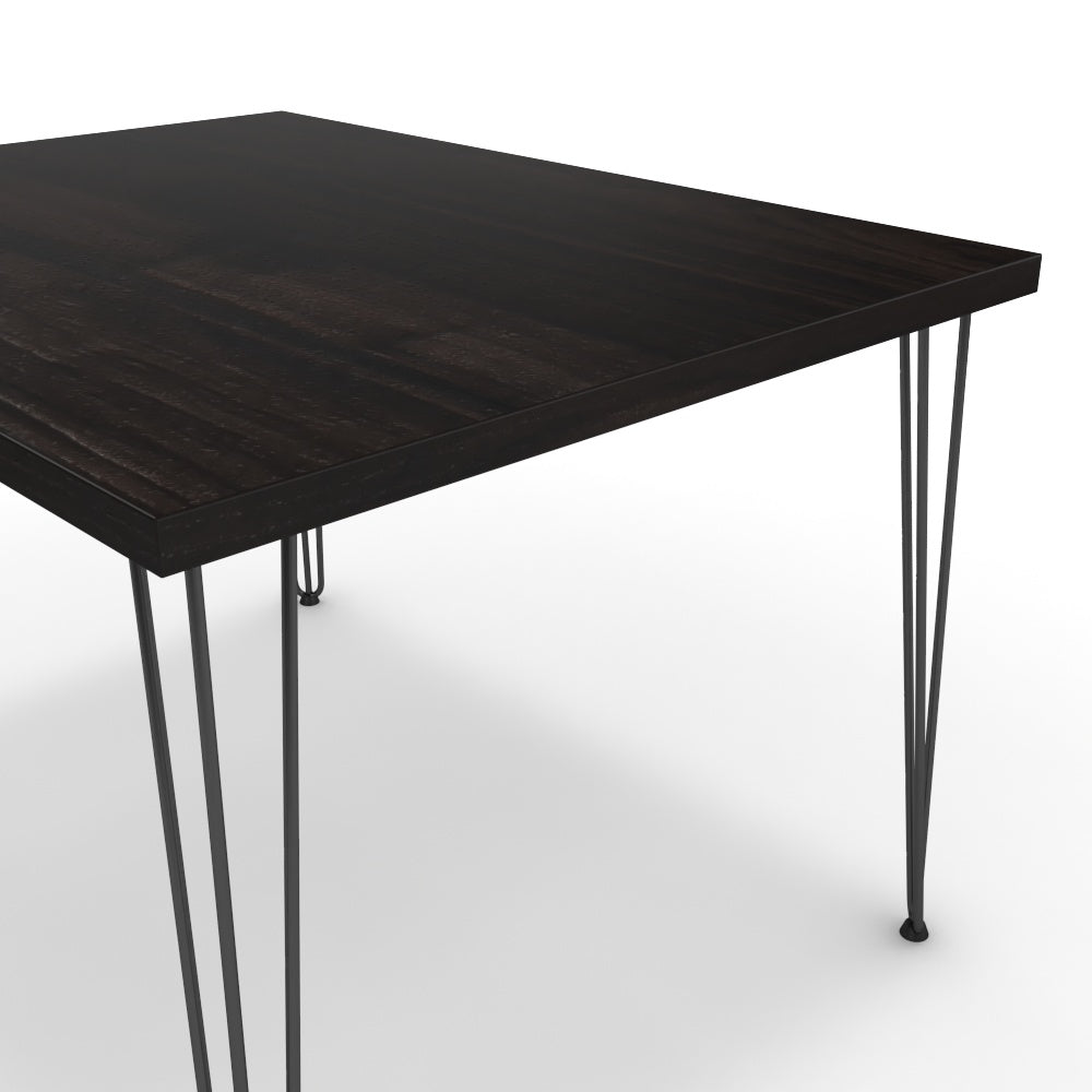 Étkezőasztal - Linga fekete lábbal - Füstölt dió, méret: 120x90