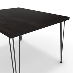 Étkezőasztal - Linga fekete lábbal - Füstölt dió, méret: 120x90