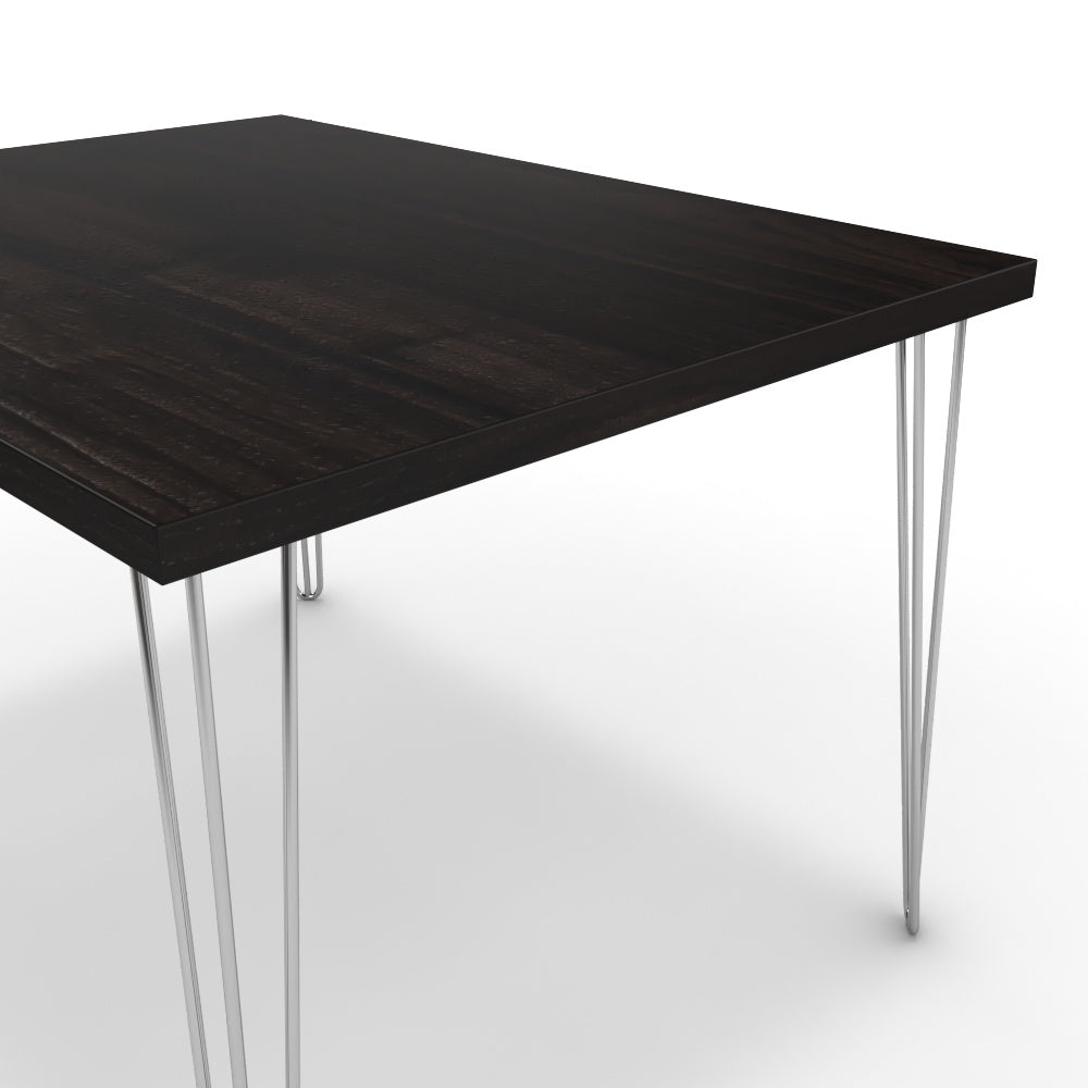 Étkezőasztal - Linga króm lábbal - Füstölt dió, méret: 120x90