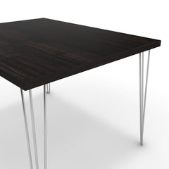 Étkezőasztal - Linga króm lábbal - Füstölt dió, méret: 120x90