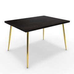 Étkezőasztal - Manu arany lábbal - Füstölt dió, méret: 120x90