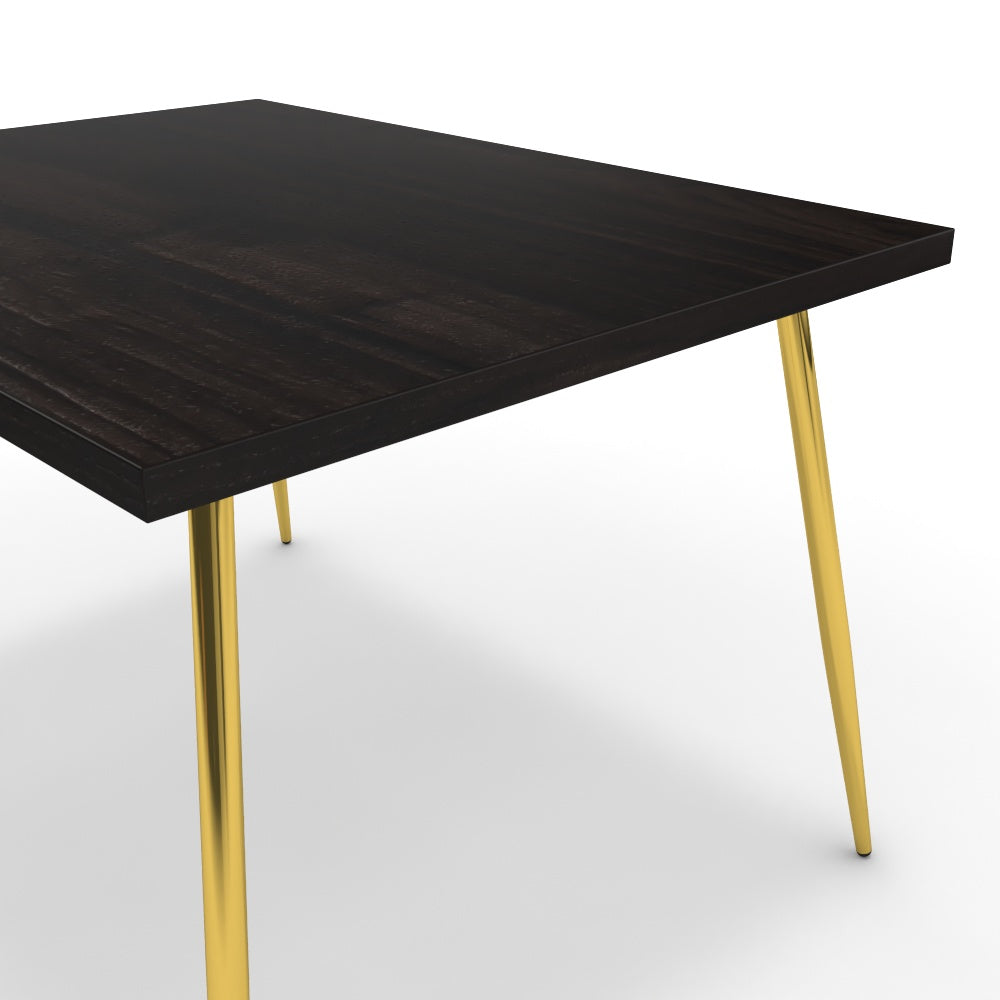 Étkezőasztal - Manu arany lábbal - Füstölt dió, méret: 120x90