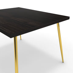 Étkezőasztal - Manu arany lábbal - Füstölt dió, méret: 120x90