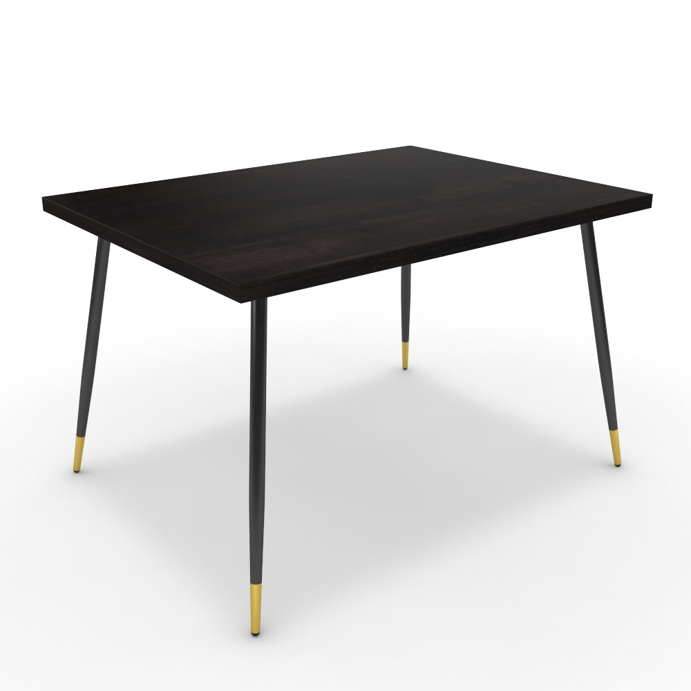 Étkezőasztal - Manu fekete és arany lábbal - Füstölt dió, méret: 120x90