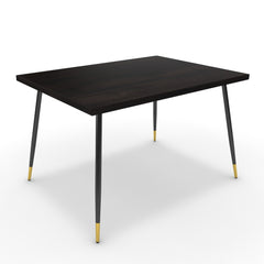 Étkezőasztal - Manu fekete és arany lábbal - Füstölt dió, méret: 120x90