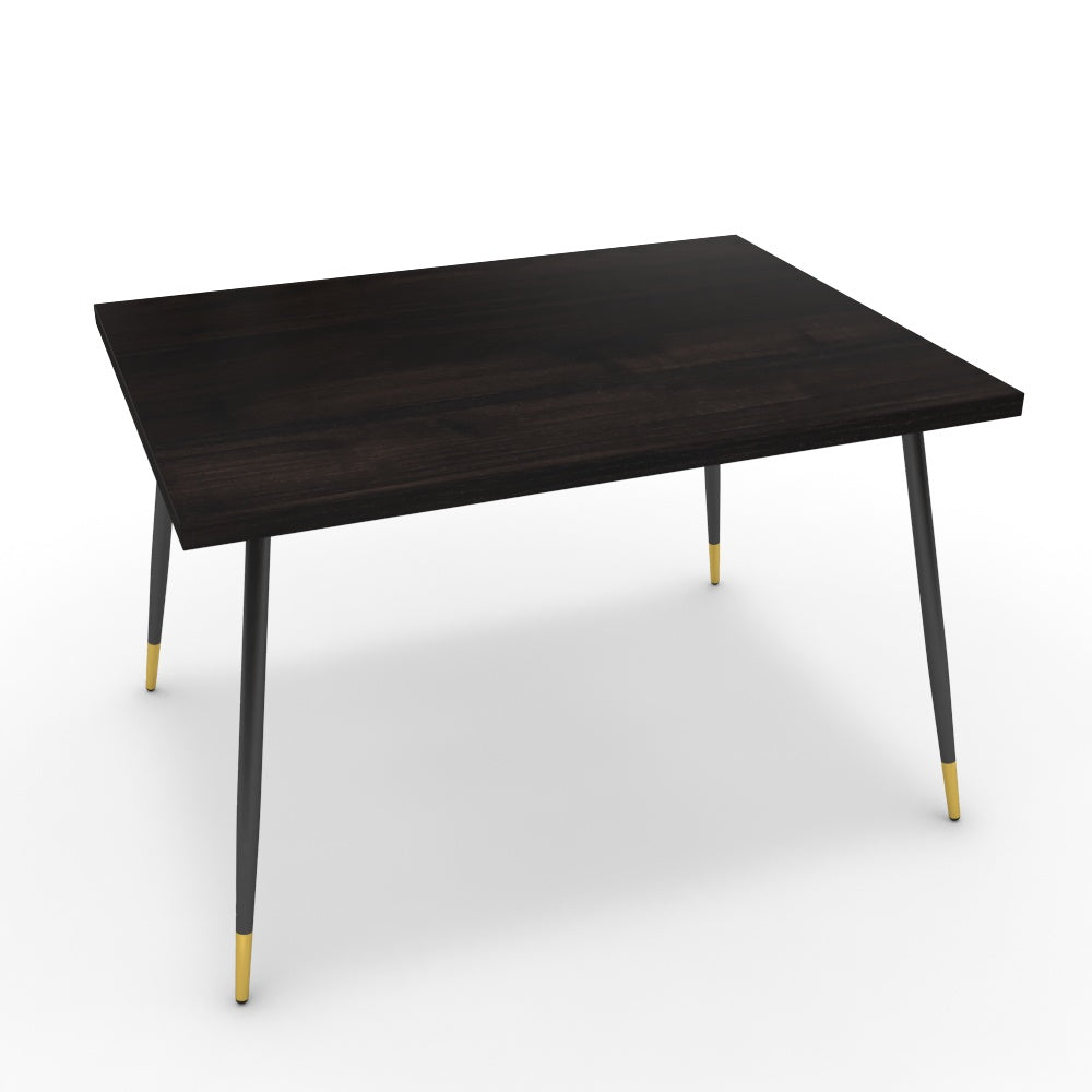 Étkezőasztal - Manu fekete és arany lábbal - Füstölt dió, méret: 120x90