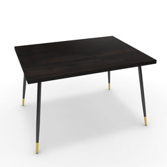 Étkezőasztal - Manu fekete és arany lábbal - Füstölt dió, méret: 120x90