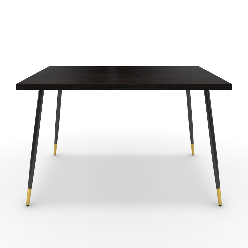 Étkezőasztal - Manu fekete és arany lábbal - Füstölt dió, méret: 120x90