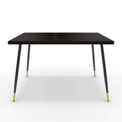 Étkezőasztal - Manu fekete és arany lábbal - Füstölt dió, méret: 120x90