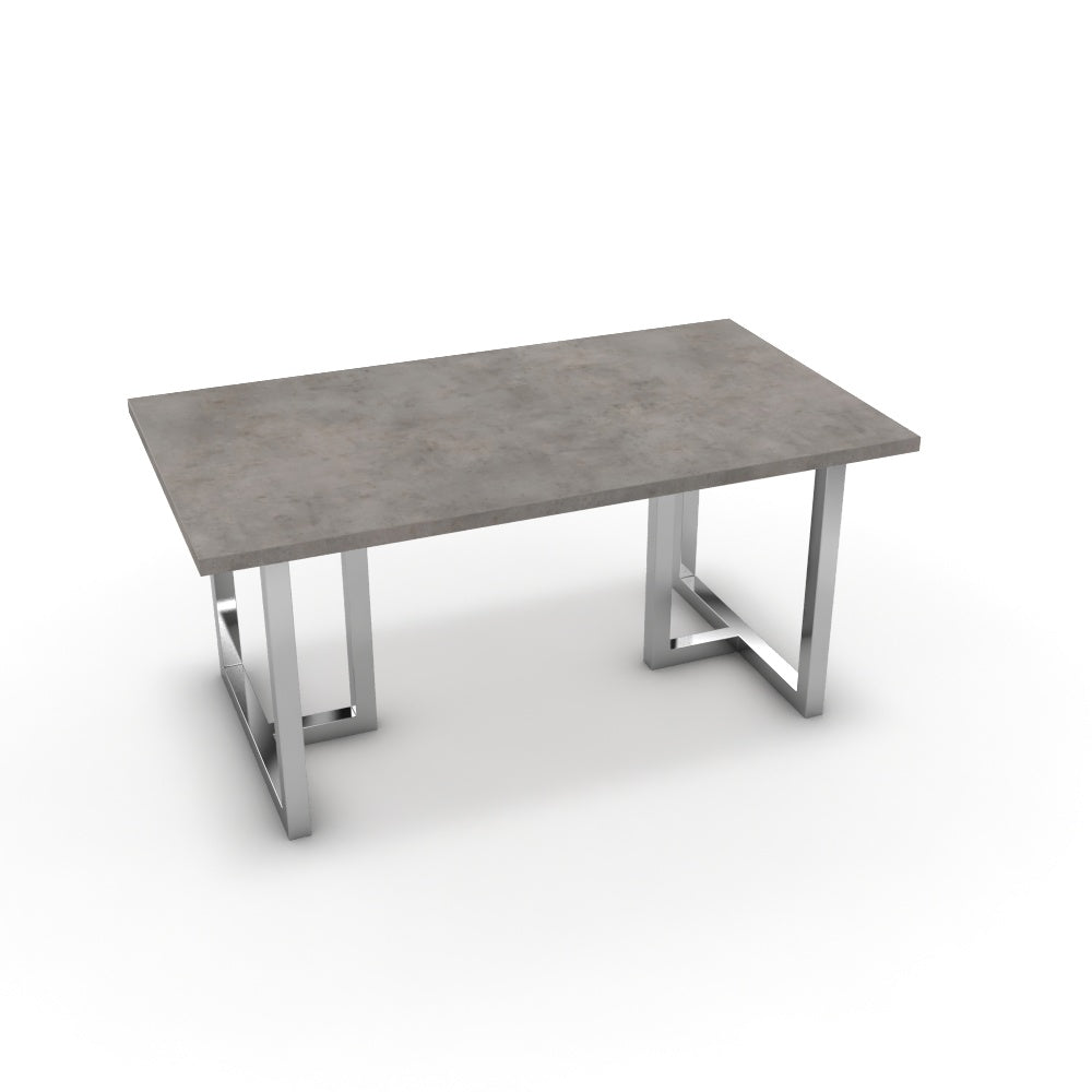 Étkezőasztal - Asara króm lábbal - Vil.szürke Chicago beton, méret: 160x90