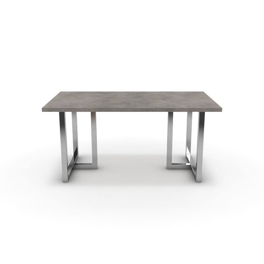 Étkezőasztal - Asara króm lábbal - Vil.szürke Chicago beton, méret: 160x90