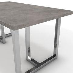 Étkezőasztal - Asara króm lábbal - Vil.szürke Chicago beton, méret: 160x90
