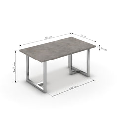 Étkezőasztal - Asara króm lábbal - Vil.szürke Chicago beton, méret: 160x90