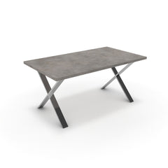 Étkezőasztal - Préma króm lábbal - Vil.szürke Chicago beton, méret: 160x90