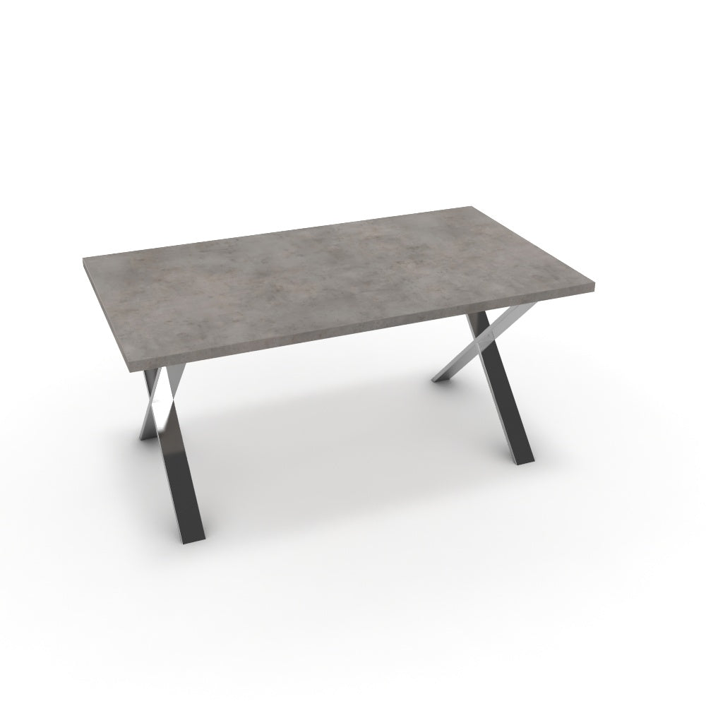 Étkezőasztal - Préma króm lábbal - Vil.szürke Chicago beton, méret: 160x90