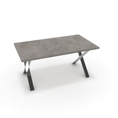 Étkezőasztal - Préma króm lábbal - Vil.szürke Chicago beton, méret: 160x90