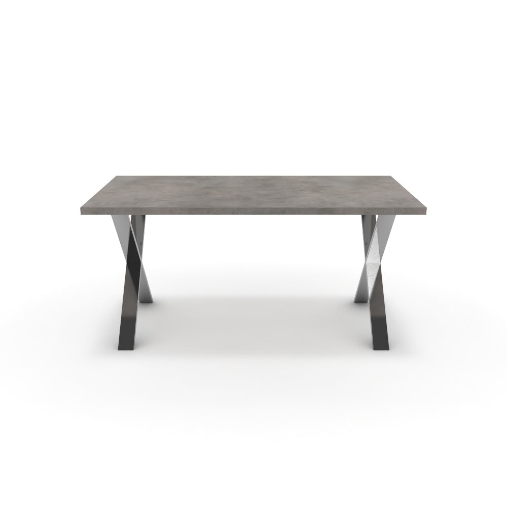 Étkezőasztal - Préma króm lábbal - Vil.szürke Chicago beton, méret: 160x90