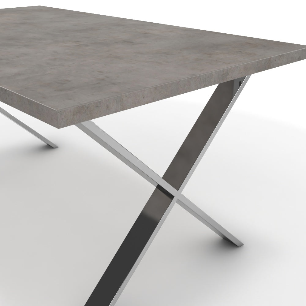 Étkezőasztal - Préma króm lábbal - Vil.szürke Chicago beton, méret: 160x90