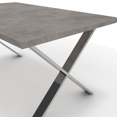 Étkezőasztal - Préma króm lábbal - Vil.szürke Chicago beton, méret: 160x90