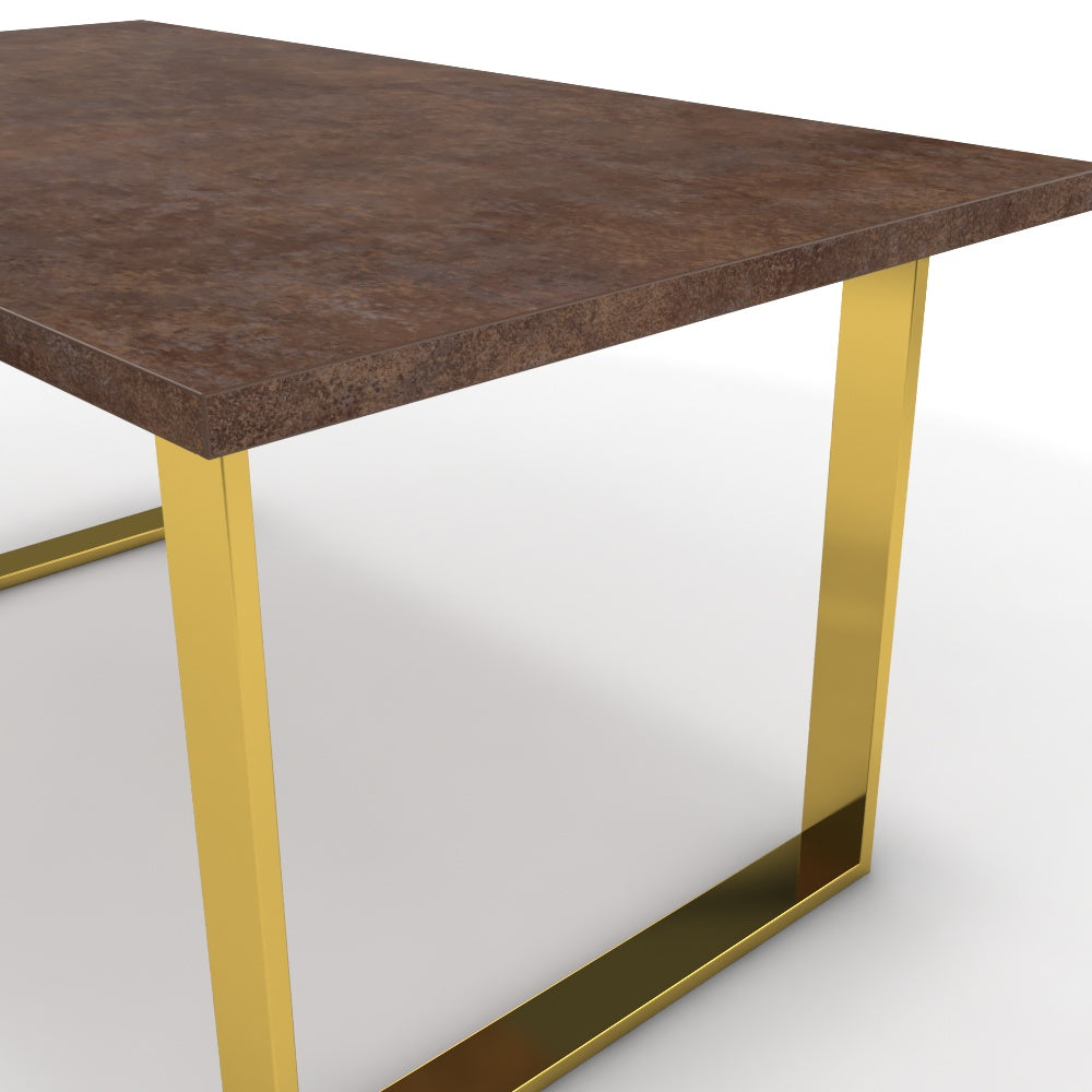 Étkezőasztal - Antara arany lábbal - Ferro bronz, méret: 160x90