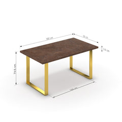 Étkezőasztal - Antara arany lábbal - Ferro bronz, méret: 160x90