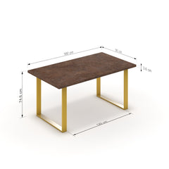 Étkezőasztal - Antara festett arany lábbal - Ferro bronz, méret: 160x90