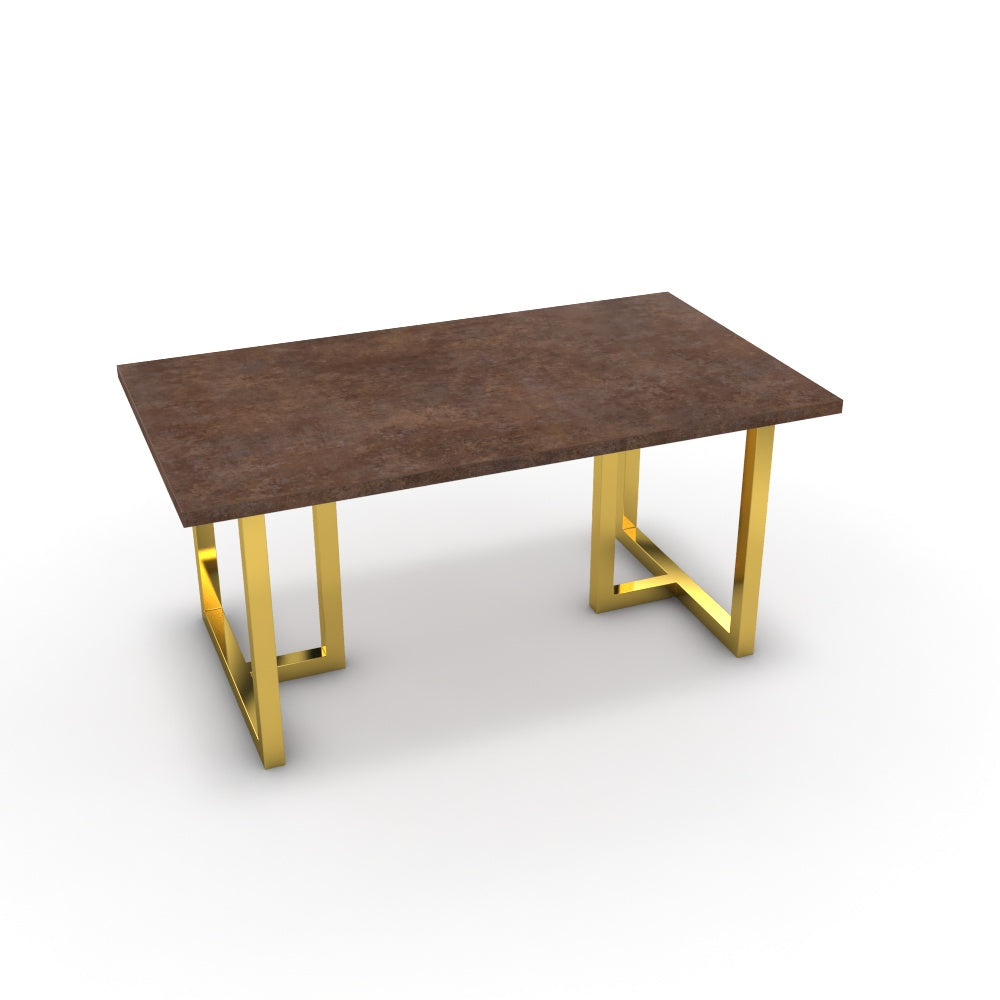 Étkezőasztal - Asara arany lábbal - Ferro bronz, méret: 160x90