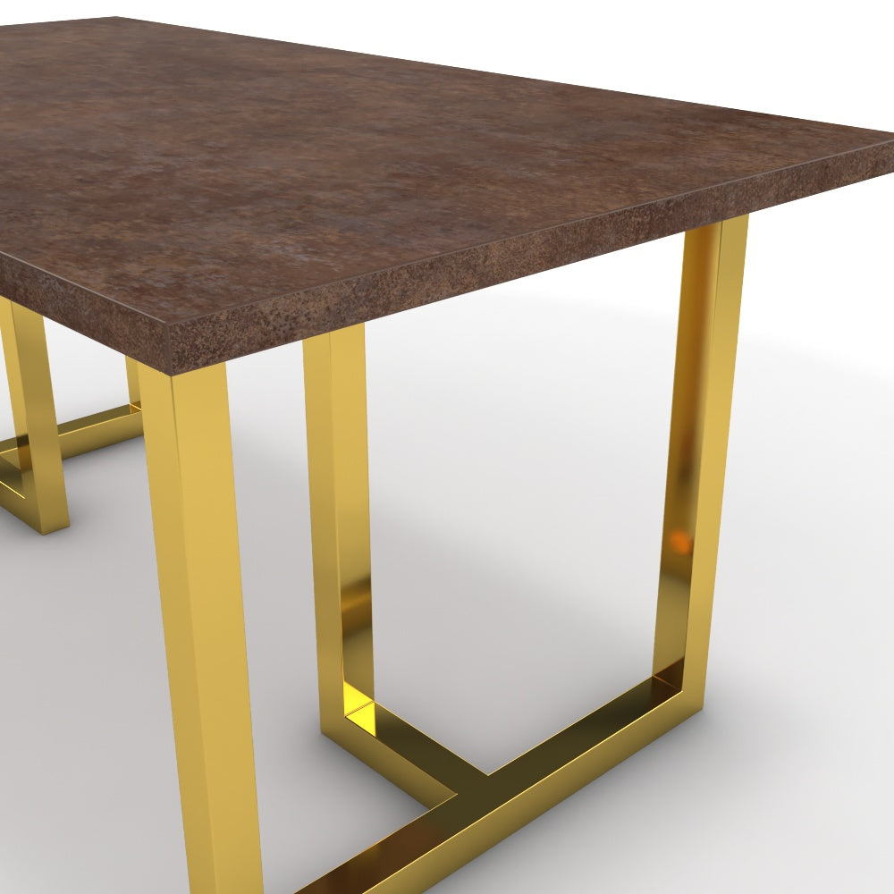 Étkezőasztal - Asara arany lábbal - Ferro bronz, méret: 160x90