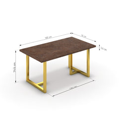 Étkezőasztal - Asara arany lábbal - Ferro bronz, méret: 160x90